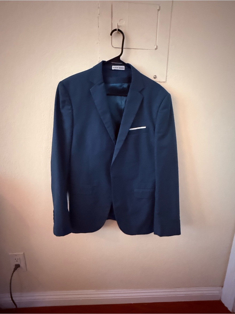 XXL Men's Navy Blue Blazer - Classic Single-Breasted Suit Jacket and Vest